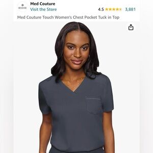 Gray Med-Couture Touch Scrub Top
